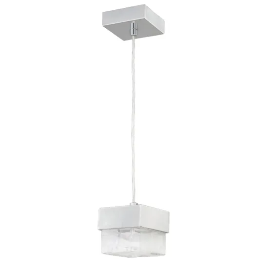 Chrome Led Pendant Lamp - Clear Shade for Hotel Room Light Fixture