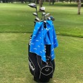 Printed microfiber waffle golf towel