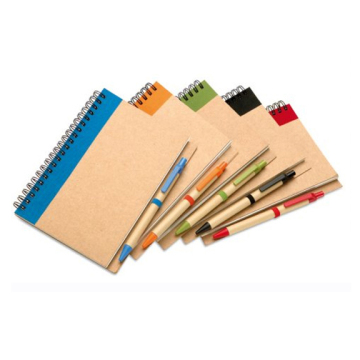 Recycled Kraft A5 Spiral Notebook with Pen