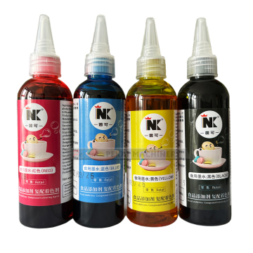 Encre comestible CMYK 100 ml de bouteille de bouteille Imprimante de nourriture