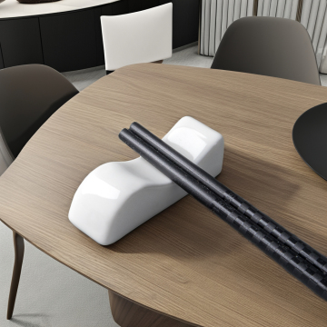 White Ceramic Chopstick Rest Holder with Custom Logo for Kitchen Storage - Hot Sale