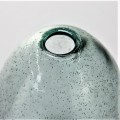 Small Bubbles Green Colored Recycled Glass Flower Vase