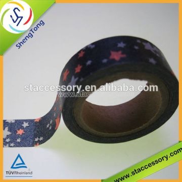 Buen precio de más de 200 patrones Cinta de calidad Washi Cinta de papel de arroz Diy Cinta de enmascaramiento negro