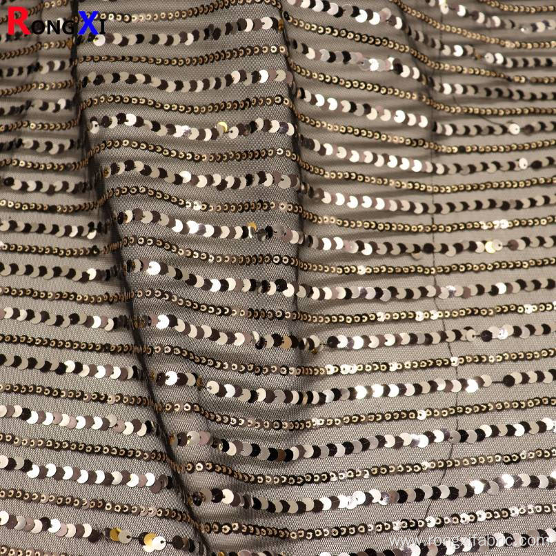 3mm 5mm 6mm Professional Sequin Stripe Fabric