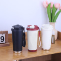 Ceramic inner cup double drinking straw cup