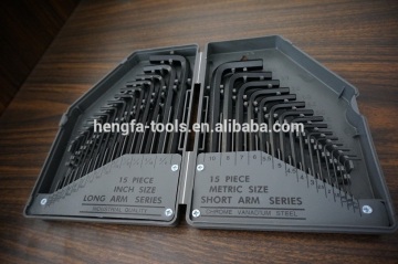 15 EACH SAE & METRIC W/ CASE 30pcs allen key set