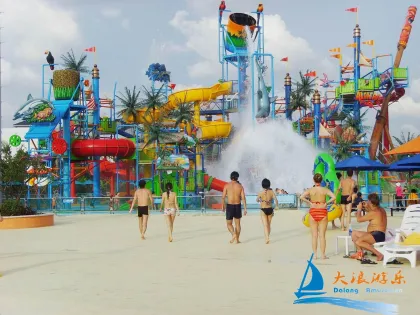 Children Aquaplay Water Playground Equipment With Water Slides , Valves , Water Cannons