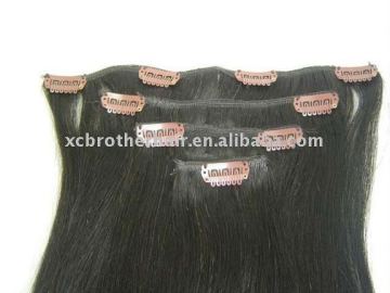 Wholesale remy clip in human hair extensions