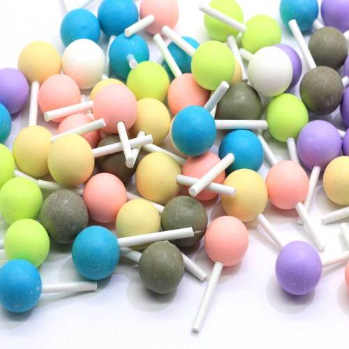 100pcs Cute Lollipop Polymer Clay Simulation Candy Cute Colorful Hot Selling for Birthday Cake Party Wall Desk Decoration DIY