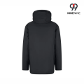 Parka exterior com capuz impermeável de comprimento médio
