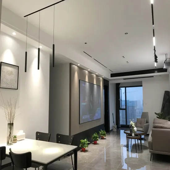 Modern 2-Wires Linear Ceiling Recessed LED COB Magnetic Track Rail System - 1m, 1.5m, 2m