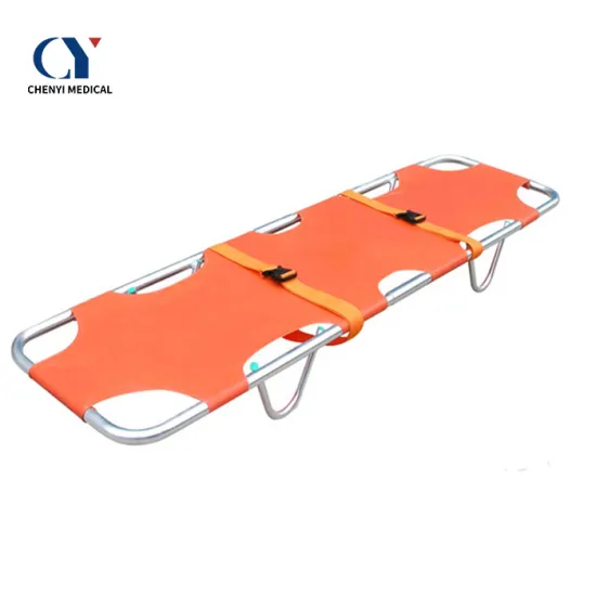 Foldable stretcher for first aid
