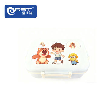 長方形のソリッドカラーの漫画食品容器