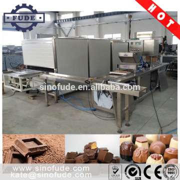 Chocolates cover machine with cooling tunnel