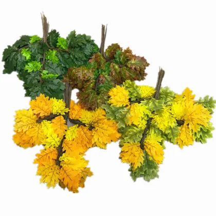 Artificial Oak Tree Leaf Stems - Faux Oak Tree Branches for Greenery Wall Decor