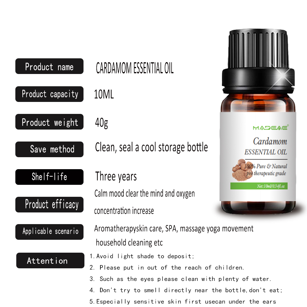 High Quality Aromatic Water-Soluble Cardamom Essential Oil