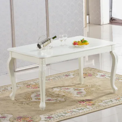 European style high quality dining table long white dining table