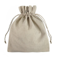 Factory price custom logo jute drawstring pouch