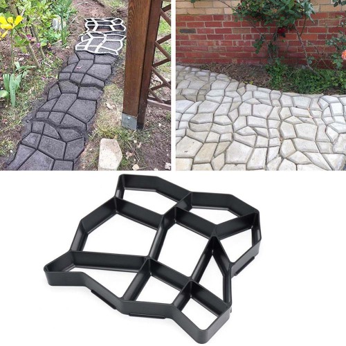 Garden DIY Plastic Path Maker Pavement Model Concrete Stepping Stone Cement Mould Brick B88