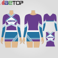 Roupas de torcida roxa personalizadas uniformes de líderes de torcida