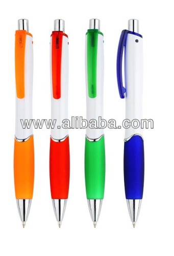 Ergonomic plastic ball point pen for promotional use