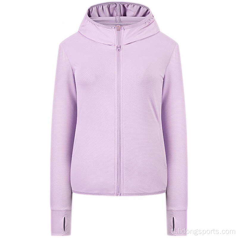 Women&#39;s Hoodie Zip Long Sleeve Shirts Sun-Proof Damit