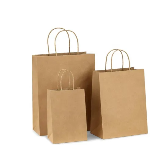 Custom Reusable Kraft Paper Shopping Bag with Logos