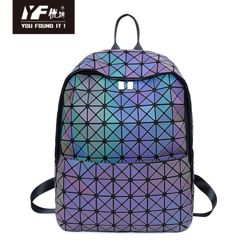 Outdoor Backpack. Luminous geometric PU laptop&school Backpack Supplier