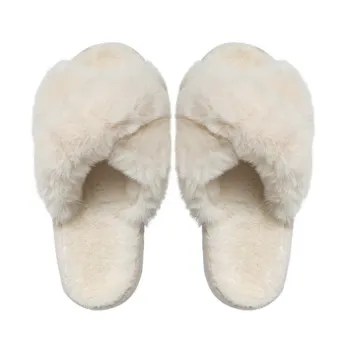 Breathable Memory Foam Bedroom Fuzzy Fur Slides Slippers