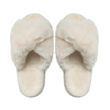 Breathable Memory Foam Bedroom Fuzzy Fur Slides Slippers