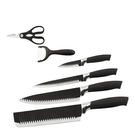 OEM Factory Stainless Steel 6-Piece Black Kitchen Knife Set