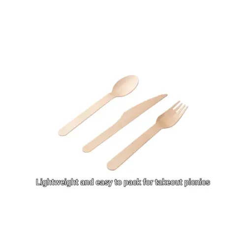 Cucchiai, forchette e coltelli in legno biodegradabili