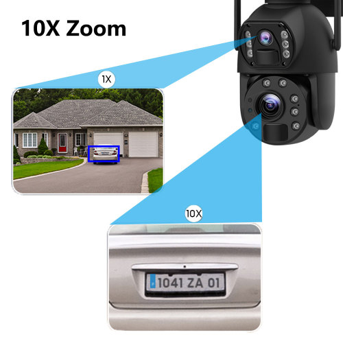 Y11 Διπλό φακό 16x Zoom PTZ WiFi Solar Battery Powered Network Security Camera