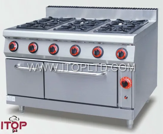 Gas range with 6-burner & oven for sale