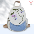 Mochila étnica de suave algodón y lino de Jacaranda