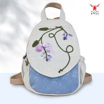 Mochila étnica de suave algodón y lino de Jacaranda