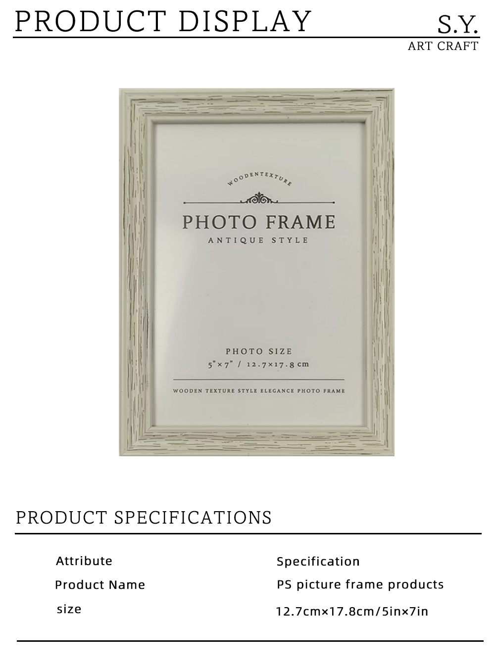 Distressed White Wood-Grain PS Photo Frame X