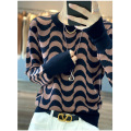 All-wool Knit Jumper Corrugated wool knit pullover woman Supplier