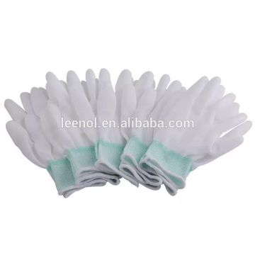 White ESD Nylon Palm Fit PU work Gloves