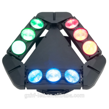 Hot New led spider light 9 pcs 10w RGBW led spider beam moving head light