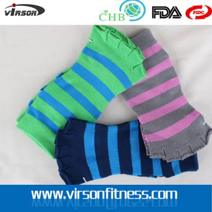 Striped Half Toes Yoga Pilates Exercise Socks