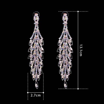 Aretes retro de diamantes de cristal para niña