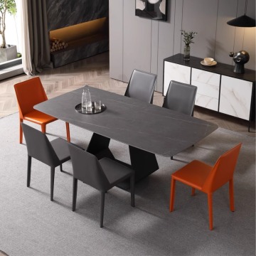 Nordic Comfortable 6 Seater Dining Room Set with Table and Chairs