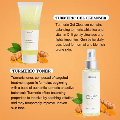 Tumeric Skin Care Set: Anti-Acne, Dark Spot Removal, and Face Whitening