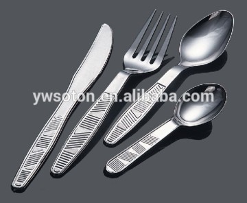 Twill Silver Coated Plastic Cutlery Set Party Weeding Disposable Flatware Set Geschirr Vajilla