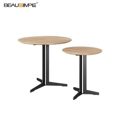 Minimalist Circular Coffee Table with Elm