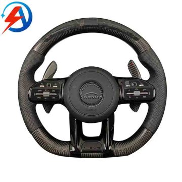 Custom LED Carbon Fiber Leather Steering Wheel for Mercedes-Benz AMG