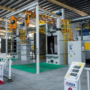 Double Hook type Spinner Hanger Shot Blasting Machine shot Descaling Machines for casting parts