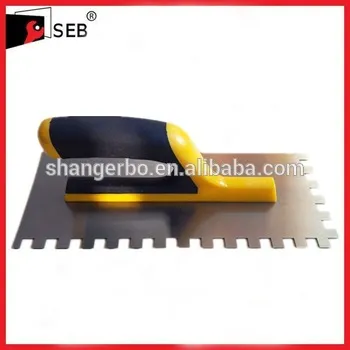 Serrated Plastering Trowel - Wooden Hand