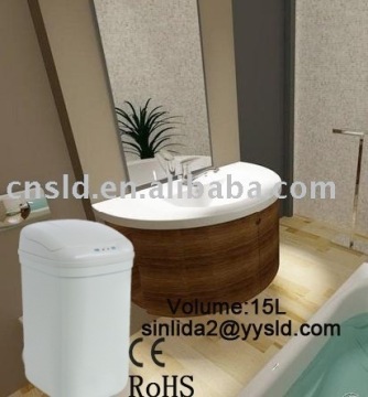 Plastic automatic dustbin auto waste bins for Bathroom use